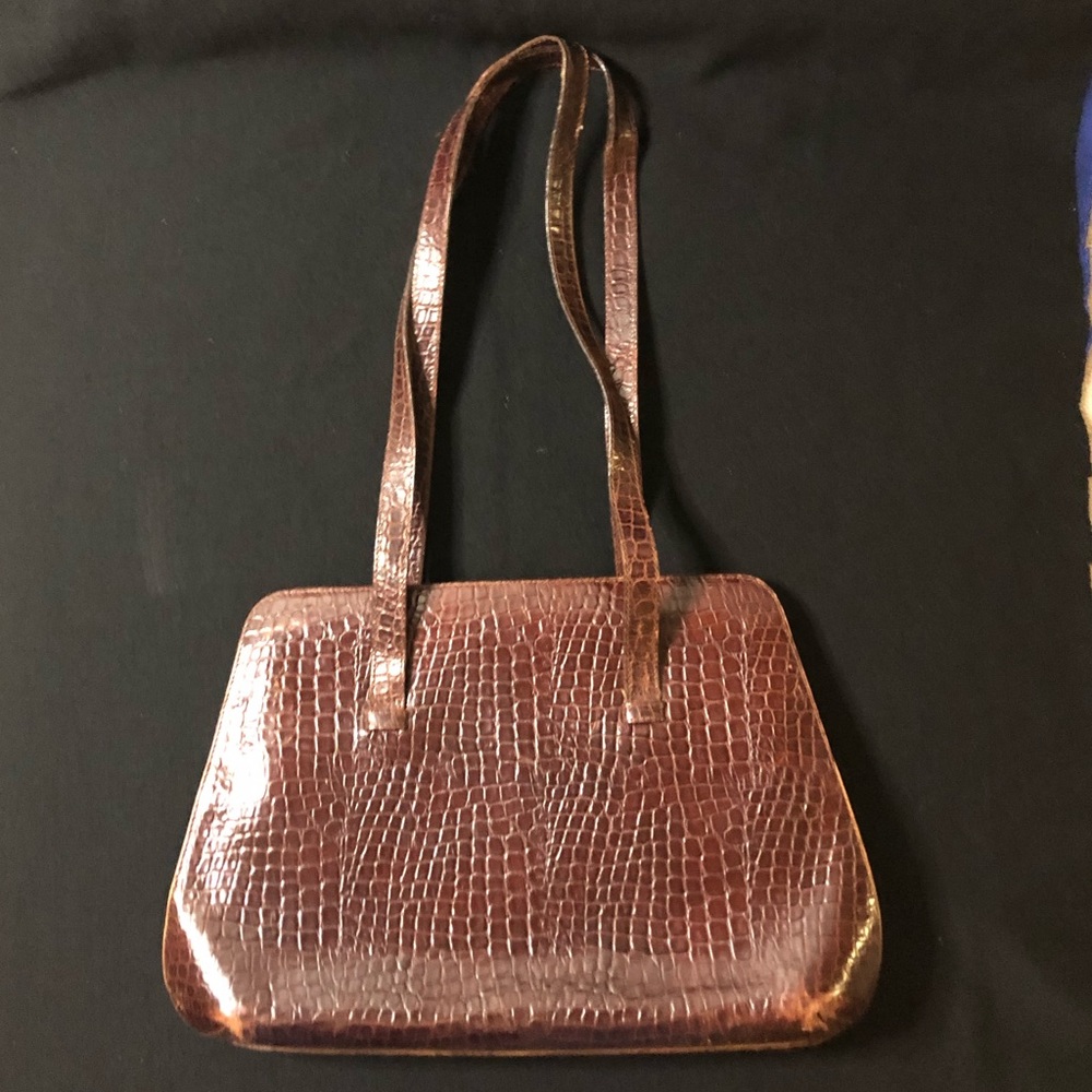 Giorgio Armani Crocodile Print Leather Purse
